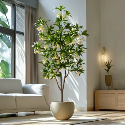 New Design Artificial Banyan Tree Bonsai Green Leaves Faux Plastic Plant Wall for Landscapers for Easter Decorations