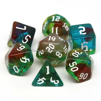 Awesome Red and White Plastic D&D Dice for DND Games