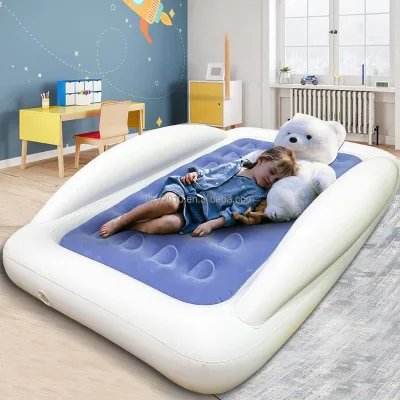 OEM ODM Inflatable Toddler Baby Travel Bed With Safety Bumpers Portable Toddler Air Mattress Bed for Kids
