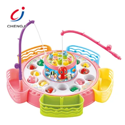 Summer Double Layer Electric Cheap Game Kids Plastic Toy Fishing Rods
