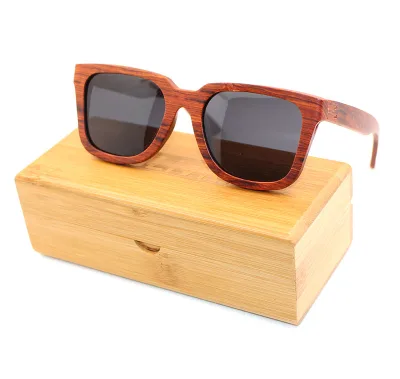Customize Make Eco-friendly Handcrafted High Quality Annatto New 100% Real Wood Sunglasses