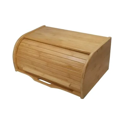 Wholesale Custom Made Large Bread Box Bread Basket Wooden Box Storage Boxes Kitchen Counter Organizer Roll Top Breadbox