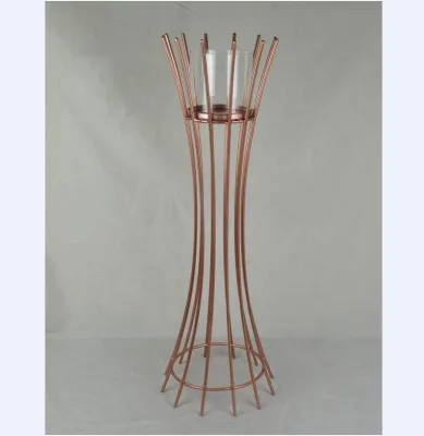 Rose Gold Finishes Metal Candleholder and Centerpiece Stands