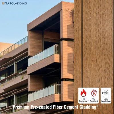 Self-cleaning Mold-Resistant Wood Siding Cladding Fireproof Class Non-combustible 100% Asbestos-Free Fiber Cement Boards for