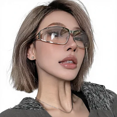 Metal Y2K Punk Sunglasses Hollowed-Out UV400 2023 New Women's European American Style Personalized Sassy Clubbing Shades