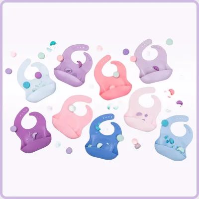 Children's Food-Grade Silicone Bib Baby 3D Feeding Bib Waterproof and Washable for 1-3 Years