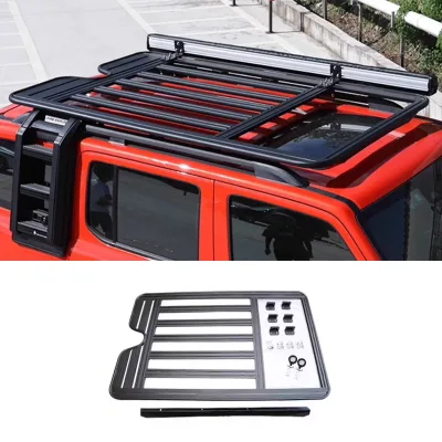 Aluminum Alloy Roof Rack Platform with Foldable Side Ladder for Tank 300 4x4 Off Road Overland Cargo Carrier Expansion System
