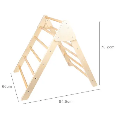 Children's Indoor Outdoor Playground Play Foldable Exercise Kids Triangle Slide Ramp Grid Wooden Climbing Frame