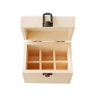 Wooden Essential Oil Box - Holds 6 (5-15 Ml) & 6 (10ml Roll-On) Essential Oil Bottles - Perfect Essential Oils Case
