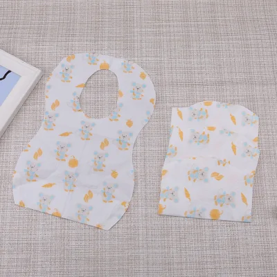 Waterproof Custom Printing Non Woven Fabric Disposable Bibs for Baby Toddlers Kids Aprons