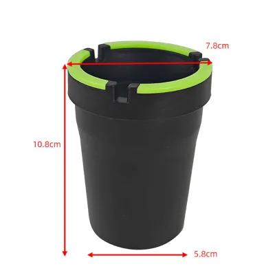 Car Ashtray 2026, LED Light-Up Portable with Lid, Odor-Proof Black Plastic for Cup Holder, Auto Interior Accessories