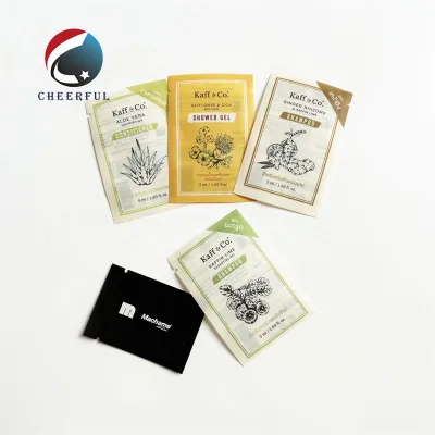 Small Biodegradable Lotion Sample Packaging Pouch Empty Traveling Hair Shampoo Sachet Recycle Plastic Bags