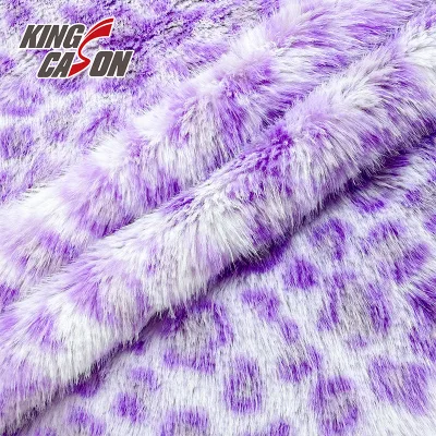 KINGCASON Factory New Product Soft Fluffy Comfortable Plush Colorful Leopard Print Faux Mink Fleece Fabric for Stuffed Toy Doll