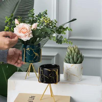 Succulent Flower Pot Ceramic Light Luxury Nordic Style Creative Indoor Balcony Potted Meat Plant Small Flower Pot