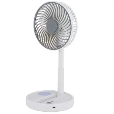 2025 Household Electric Table Fan with Small Night Light USB & Battery Powered DC Motor Three Wind Speed Plastic Mini USB Fan