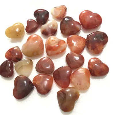Wholesale Natural Red Agate Stone Crystal Heart Small Carnelian Heart for Gifts
