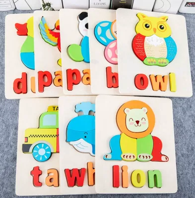 Wooden Jigsaw Puzzle Classic Jigsaw Puzzle Toy Hand-eye Coordination Puzzle Toy Montessori Teaching AIDS Spelling Toys