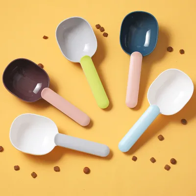 Fashion Convenient Custom Food Dispenser Handle Clamp Plastic Cat Food Spoon Dog Food Spoon