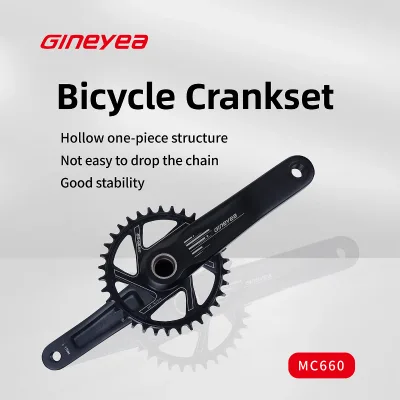 34T 1x Mountain Bike Crankset 170mm Aluminum Alloy Narrow Wide Chainring 24mm CrMo Hollow Integrated Spindle MC660 Sandblasted