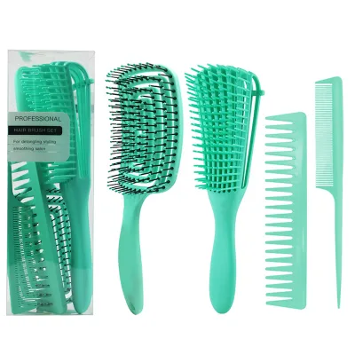 Custom Logo Gold Comb Yellow Detangler Detangling Hairbrush Brush Detangle Hair Brushes for Women and Kids