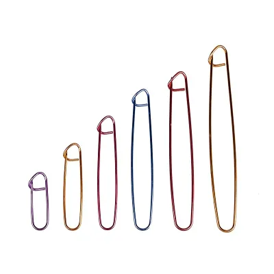 6 pcs needle clip set various colors aluminum, for knitting and sewing