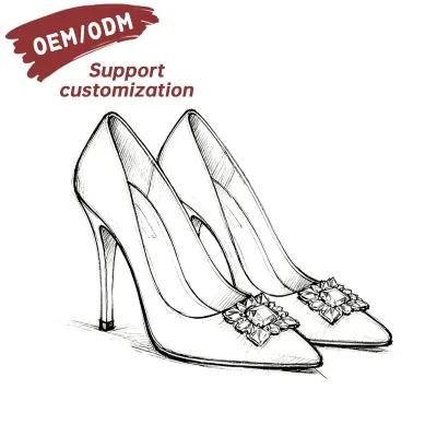 OEM/ODM Manufacturer Custom Design Luxury Designer Brand Elegant Fashion Stiletto Double Strap High Heels
