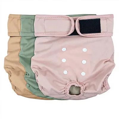 New Premium Washable Reusable Kitten Puppy Dog Diapers Highly Absorbent Polyester Mesh Fabric Pul Pet Incontinence Adjustable