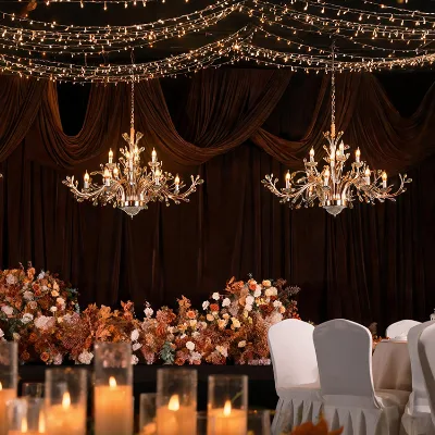 Luxury Unique Design Flower Shape Chandelier Modern Hanging Lamp for Living Room or Villa Home Ceiling Decoration Hotel