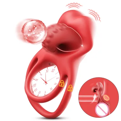 Adult Sex Toy Waterproof APP Controls Penis Ring for Male Use Tongue Licking Stimulates Testicles Stimulation