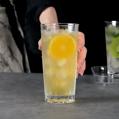 Stylish Vintage Drink Cup Plastic Acrylic PC Heat Resistant Beverage Highball Glass for Commercial  Hotel Buffet Beach