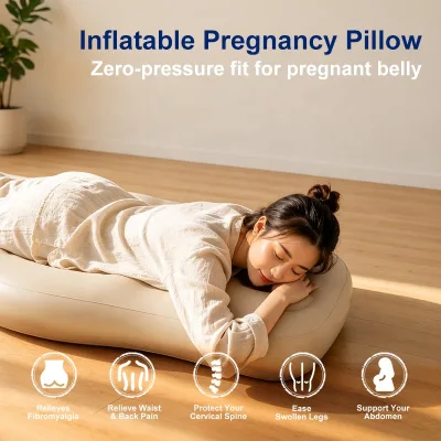 Inflatable Pregnancy Pillow, Pregnant Woman's Abdominal Hole Full Body Inflatable Bed Abdominal Mattress, Prone Pregna