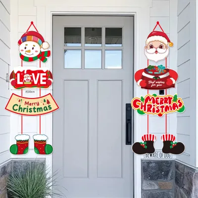 Christmas Decoration Christmas Door Hangings Christmas Decorations Santa Claus Snowman Christmas Setup Props Door Decoration