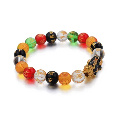Wholesale Men Women 7 Chakra Bracelet Women Black Lava Healing Balance Beads Prayer lava Stone Bracelet