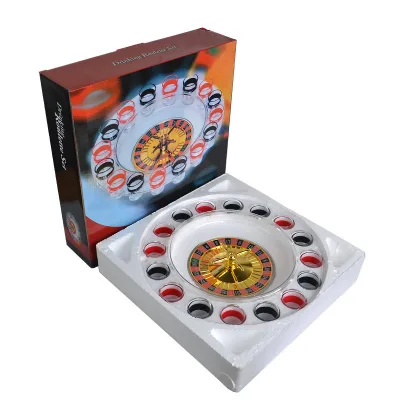 Hot Russian Lucky Shot Roulette for 2-8 Player Night Bar Game Casino Party Family Fun 16 Cups Roulette Drinking Game Transparent