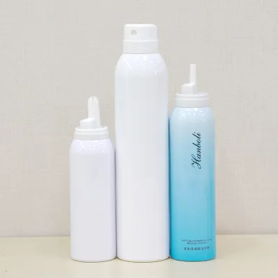 Customized 200ml 300ml 350ml Empty Aluminum Bottle Hair Care Spray Cans Multifunction Aluminum Cans with Plastic Caps Package