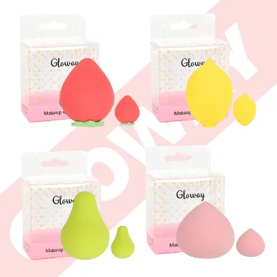 2Pcs Fruit Small Makeup Sponges Beauty Egg Packaging Cosmetic Blender Sponge Box Foundation Blender Sponge Set With Custom Box