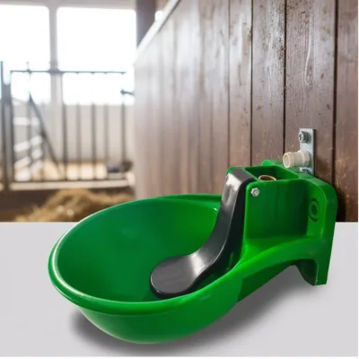For Green Plastic Automatic Bell Drinking Bowl for Cattle Large Capacity with 1.5-2.5 L/min Flow Rate Easy Installation