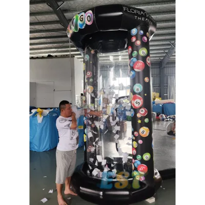 Popular Money Flying Game Portable Inflatable Cube Catching Money Inflatable Cash Catch Booth for Party