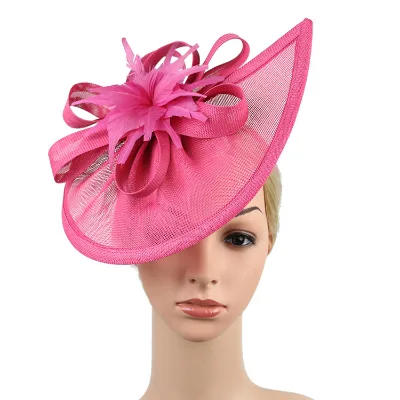 Premium Fascinators Hat for Women Derby Wedding Feather Sinamay Fascinator Tea Party Bride Headband with Clip Female