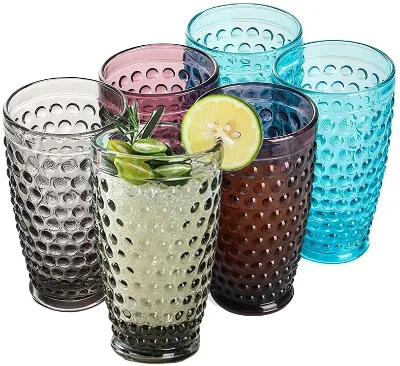 Colorful Lead-Free Crystal Highball Glasses Tall Bar Cup for Whiskey Iced Tea Cocktails Juice