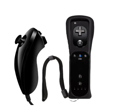 Coloful Game Remote and Nunchuck Free Fire Gaming  Controller for Wii