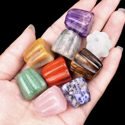 Wholesale Carved Labradorite Flower Healing Crystal Incense Sticks Holder Healing Gemstone Fragrant Aromatherapy Incense Holder