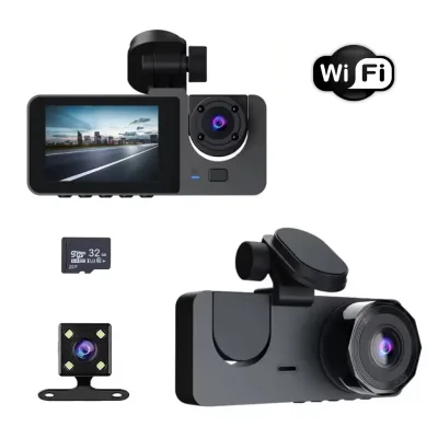 New Car Dvr 1080P 3 Len Camera Mirror Car Vehicle Security Camera Hidden Dash Cam Wifi Night Vision Traffic Recorder Black Box