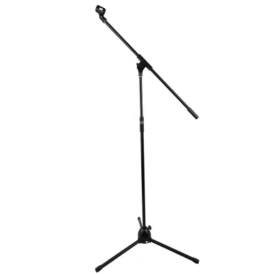 Adjustable Reinforced Metal Joint Microphone Stand Tripod Design with Plastic Microphone Rack for Recording Performance Stand