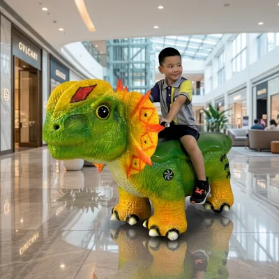 Custom Kids Electric Dinosaur Car-Indoor/Outdoor Use Fiberglass Metal Silicone Construction Brushless Motor Kindergarten