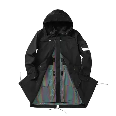 Men's Outerwear Coats Spring Autumn Long Windbreaker Mens Jackets High Quality Reflective Windbreakers