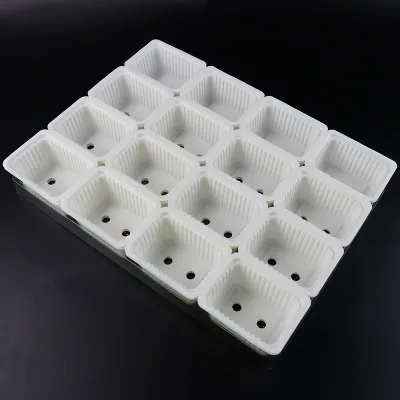 16 Cells Disposable Trays Microgreens White Plastic Microgreen Growing Plant Drain Tray With Holes