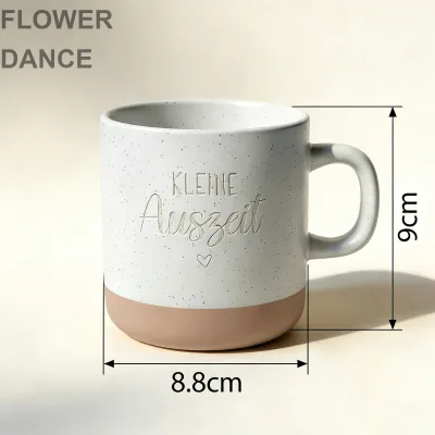 Speckled Ceramic Coffee Mug with Customized Engraving Text for Home and Office