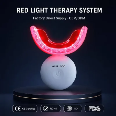 660nm+850nm Red Light Therapy 32 LED USB Rechargeable Relieve Sensitivity Gum Inflammation CE Custom Logo Wholesale Low MOQ