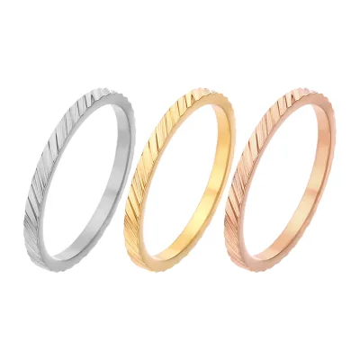 New Arrival Simple Design Stackable Plain Ring Gold Plated Wavy Thin Ring for Wedding Party OEM Jewelry Rings